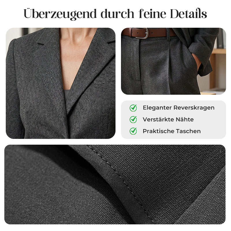 👔 50% OFF! 💼 Women's Business Suit – Blazer with Collar & Trousers, Non-Iron & Classic Look 👖