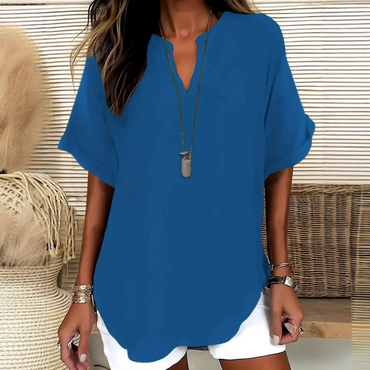 Everyday Notched Neck Casual Tee