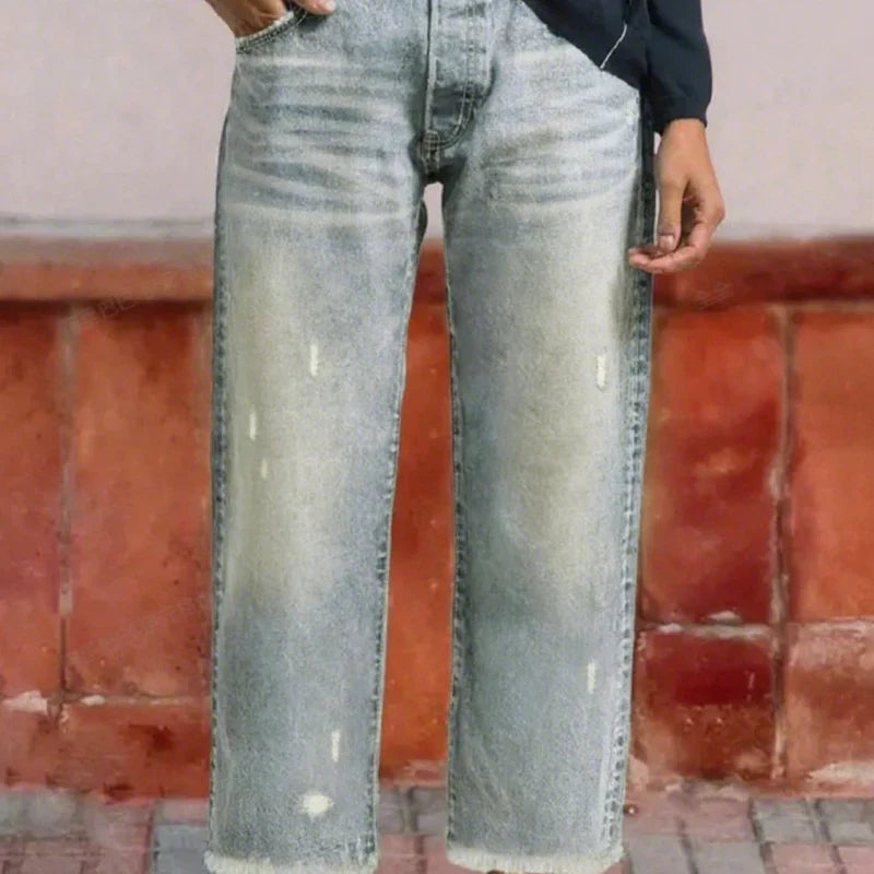 Retro Cropped Straight Leg Jeans